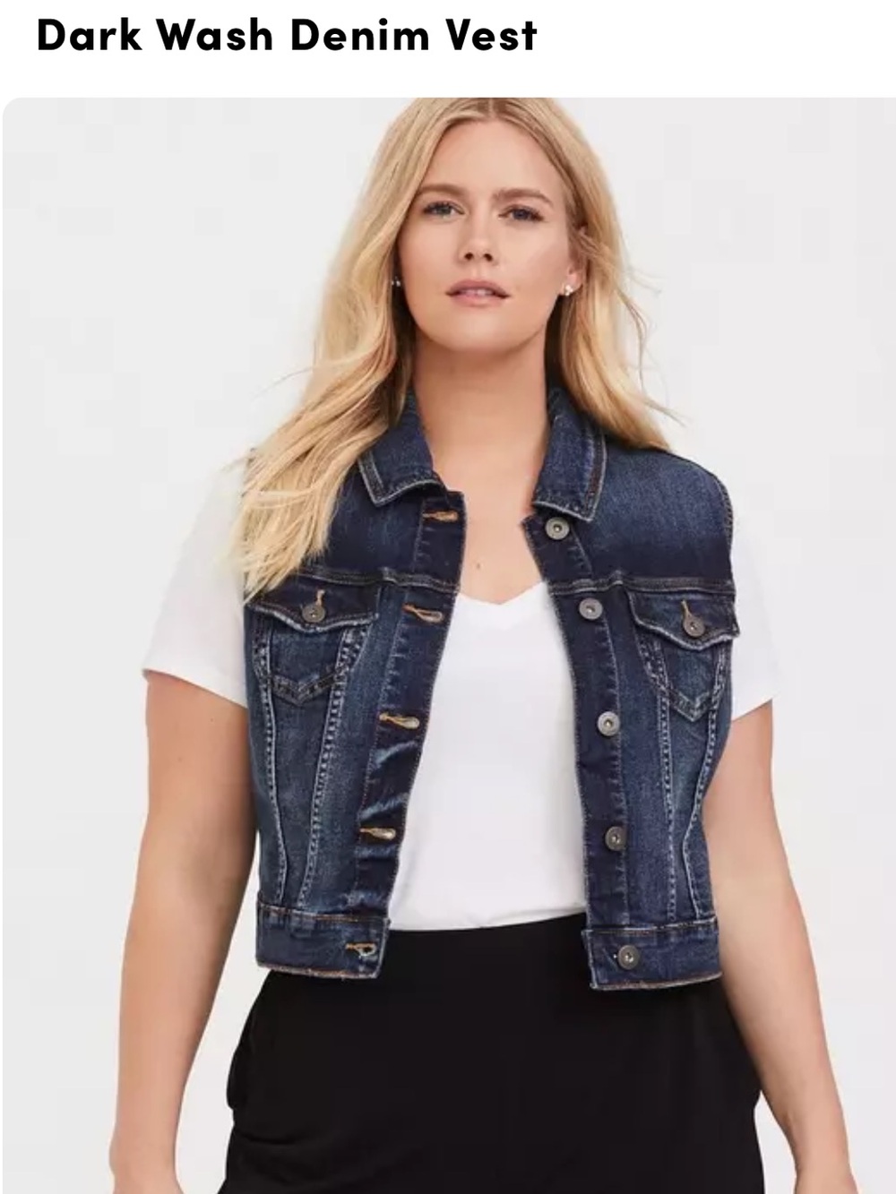 Torrid Size 4 Dark Wash Cropped Denim Vest